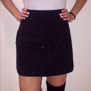 Zara studded high waisted mini skirt